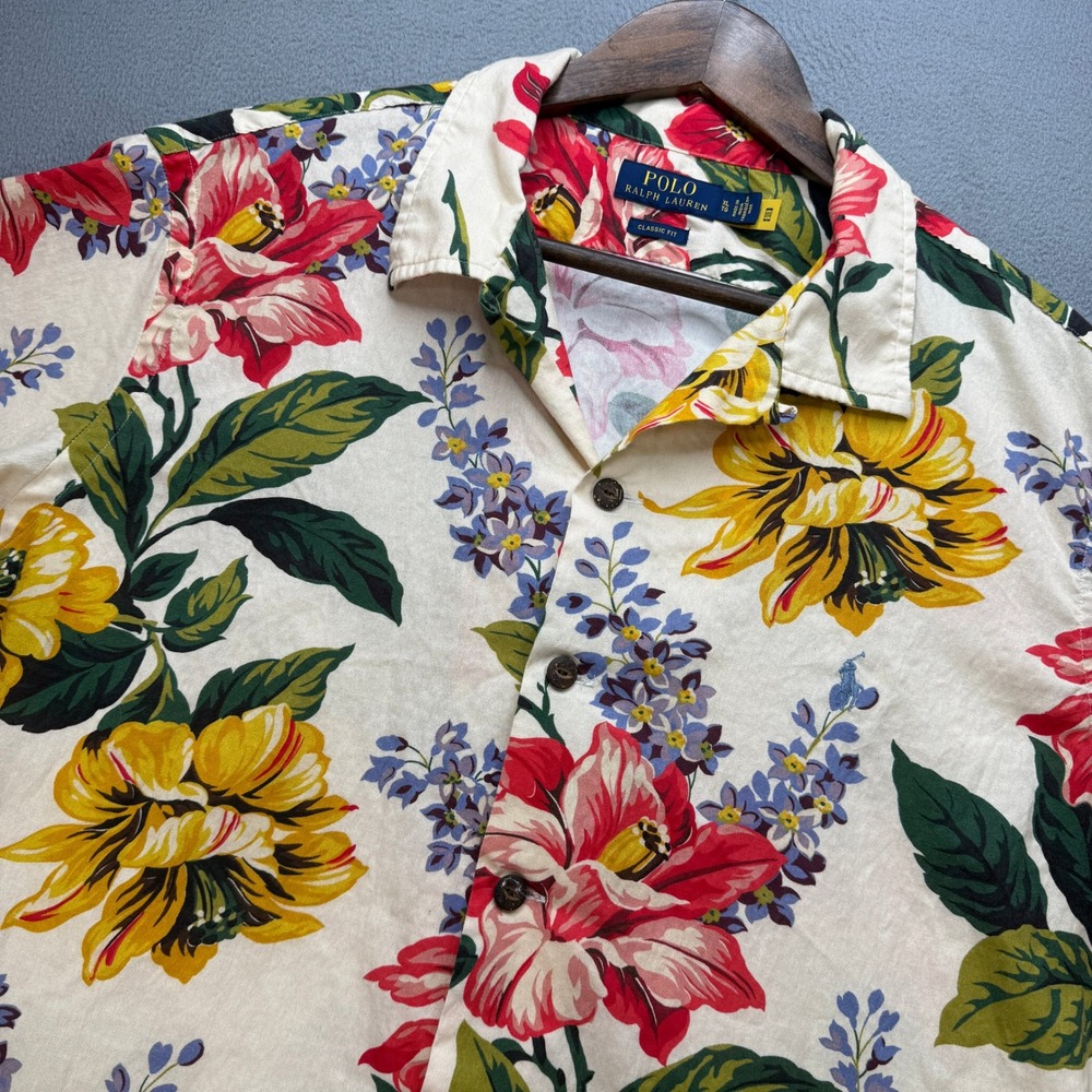 Polo Ralph Lauren Classic Fit Floral Shirt Mens XL Multicolor Cotton Tropical